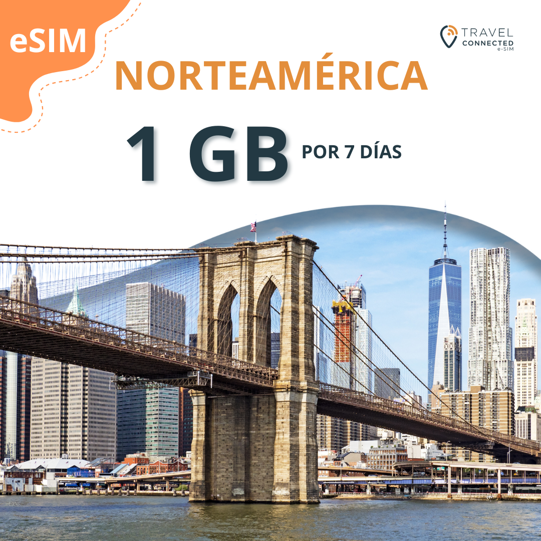 Paquete Norteamérica 1GB x 7 Días