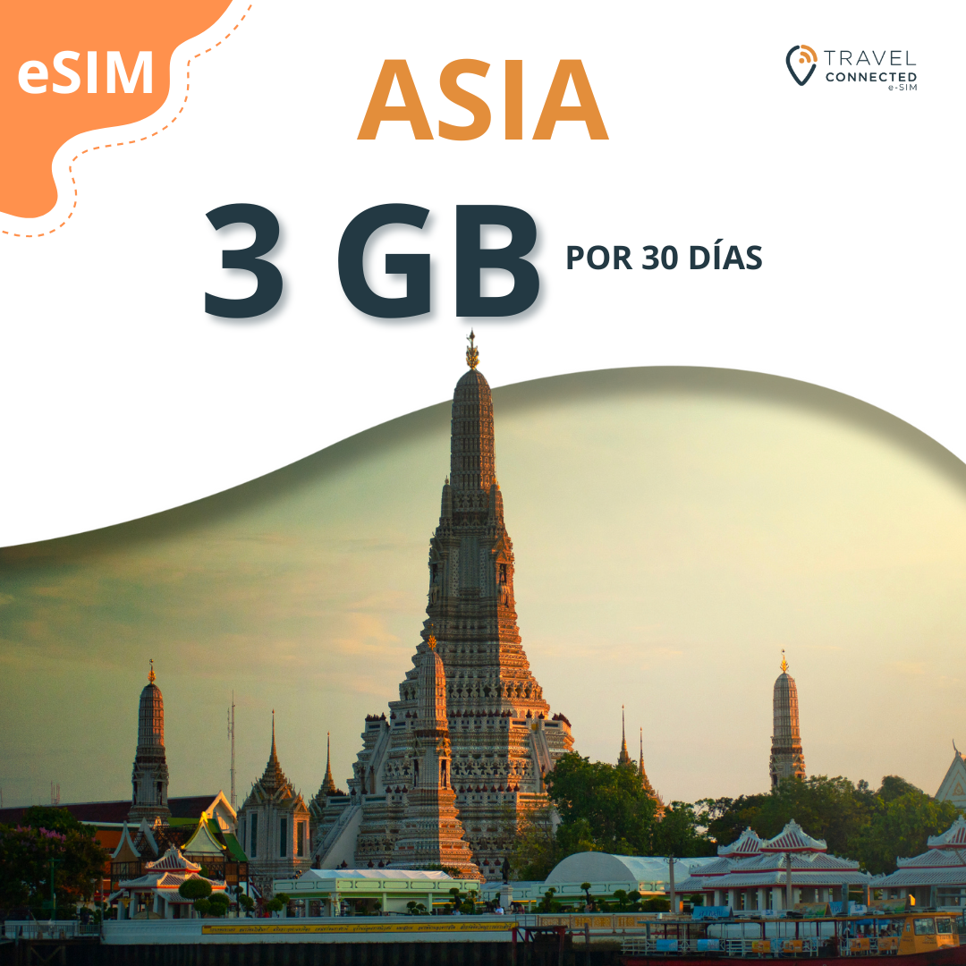 Paquete Asia 3GB x 30 Días