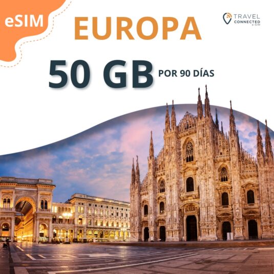 Paquete Europa 50GB x 90 Días